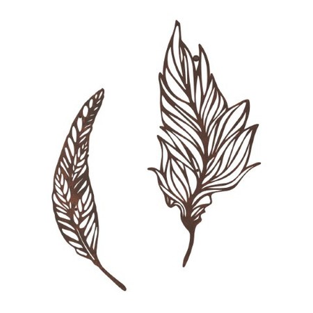 Hastings Home Set of 2 Wall Décor, Metal Feather Hanging Wall Art Laser Cut Contemporary Nature Sculpture for Home 255613ZPC
